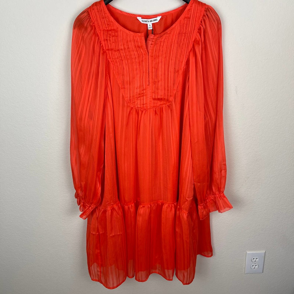 Elizabeth & James orange long sleeve dress XL